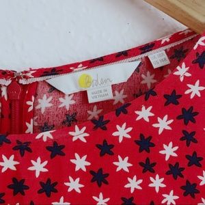 Boden dress red white blue with bell cuff sleeves stars